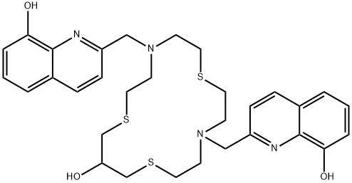 4,10-BIS[(8-HYDROXY-2-QUINOLINYL)METHYL]-1,7,13-TRITHIA-4,10-DIAZACYCLOHEXADECAN-15-OL Struktur