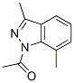 1H-Indazole,  1-acetyl-3,7-dimethyl-  (9CI) Struktur