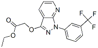 [[1-[3-(Trifluoromethyl)phenyl]-1H-pyrazolo[3,4-b]pyridin-3-yl]oxy]acetic acid ethyl ester Struktur