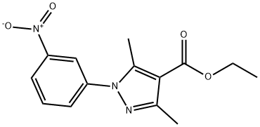 3,5-DIMETHYL-1-(3-NITROPHENYL)-1H-PYRAZOLE-4-CARBOXYLIC ACID ETHYL ESTER Struktur