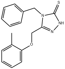 4-benzyl-5-[(2-methylphenoxy)methyl]-4H-1,2,4-triazole-3-thiol Struktur