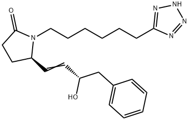 (5R)-5-[(3S)-3-Hydroxy-4-phenyl-1-buten-1-yl]-1-[6-(2H-tetrazol-5-yl)hexyl]-2-pyrrolidinone Struktur