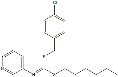 (4-Chlorophenyl)methyl hexyl-3-pyridinylcarbonimidodithioate Struktur