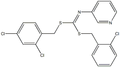 (2-chlorophenyl)methyl (2,4-dichlorophenyl)methyl-3-pyridinylcarbonimidodithioate Struktur