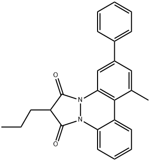 8-Methyl-2-propyl-6-phenyl-1H-benzo[f]pyrazolo[1,2-a]cinnoline-1,3(2H)-dione Struktur