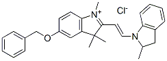 2-[2-(2,3-dihydro-2-methyl-1H-indol-1-yl)vinyl]-1,3,3-trimethyl-5-(phenylmethoxy)-3H-indolium chloride Struktur