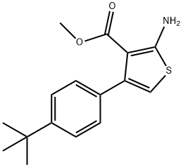 2-AMINO-4-(4-TERT-BUTYL-PHENYL)-THIOPHENE-3-CARBOXYLIC ACID METHYL ESTER Struktur