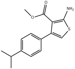 2-AMINO-4-(4-ISOPROPYL-PHENYL)-THIOPHENE-3-CARBOXYLIC ACID METHYL ESTER Struktur