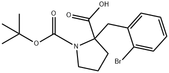 BOC-<ALPHA>-(2-BROMBENZYL)-DL-PRO-OH Struktur