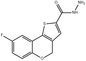 8-FLUORO-4H-(1)-BENZOPYRANO(4 3-B)THIOP& Struktur