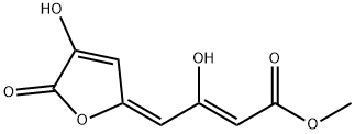 2-Butenoic acid, 3-hydroxy-4-(4-hydroxy-5-oxo-2(5H)-furanylidene)-, methyl ester, (2Z,4E)- (9CI) Struktur