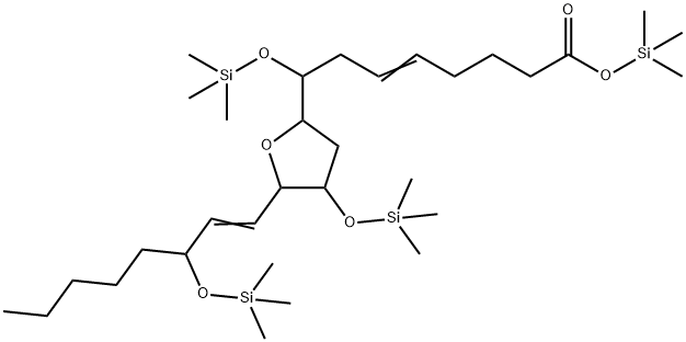 8-[Tetrahydro-4-[(trimethylsilyl)oxy]-5-[3-[(trimethylsilyl)oxy]-1-octenyl]furan-2-yl]-8-[(trimethylsilyl)oxy]-5-octenoic acid trimethylsilyl ester Struktur