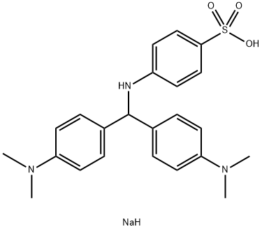 sodium p-[[bis[p-(dimethylamino)phenyl]methyl]amino]benzenesulphonate Struktur