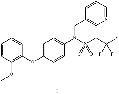 EthanesulfonaMide, 2,2,2-trifluoro-N-[4-(2-Methoxyphenoxy)phenyl]-N-(3-pyridinylMethyl)-, Monohydrochloride Struktur