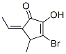 2-Cyclopenten-1-one, 3-bromo-5-ethylidene-2-hydroxy-4-methyl-, (5Z)- (9CI) Struktur