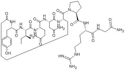 CYCLO(TYR-ILE-GLN-ASN-ASU)-PRO-ARG-GLY-NH2 Struktur