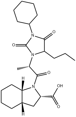 (2S,3aS,7aS)-1-[(2S)-2-(3-Cyclohexyl-2,4-dioxo-5-propyl-1-iMidazolidinyl)-1-oxopropyl]octahydro-1H-Indole-2-carboxylic Acid Struktur