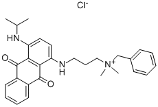 benzyl[3-[[9,10-dihydro-4-[isopropylamino]-9,10-dioxo-1-anthryl]amino]propyl]dimethylammonium chloride Struktur