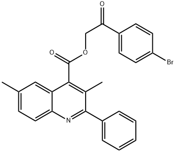 2-(4-bromophenyl)-2-oxoethyl 3,6-dimethyl-2-phenyl-4-quinolinecarboxylate Struktur