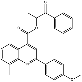 1-methyl-2-oxo-2-phenylethyl 2-(4-methoxyphenyl)-8-methyl-4-quinolinecarboxylate Struktur