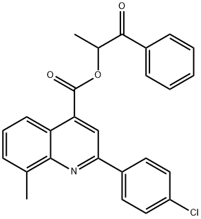 1-methyl-2-oxo-2-phenylethyl 2-(4-chlorophenyl)-8-methyl-4-quinolinecarboxylate Struktur