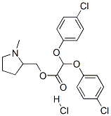 (+)-(1-methylpyrrolidin-2-yl)methyl bis(4-chlorophenoxy)acetate hydrochloride Struktur