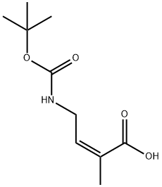 2-Butenoicacid,4-[[(1,1-dimethylethoxy)carbonyl]amino]-2-methyl-,(2Z)-(9CI) Struktur