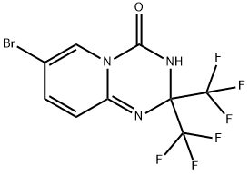 7-bromo-2,2-bis(trifluoromethyl)-2,3-dihydropyrido[
1,2-a][1,3,5]triazin-4(3H)-one Struktur