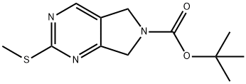 tert-butyl 2-(methylthio)-5H-pyrrolo[3,4-d]pyrimidine-6(7H)-carboxylate
 Struktur