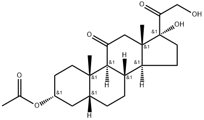 5-BETA-PREGNAN-3-ALPHA, 17,21-TRIOL-11,20-DIONE 3-ACETATE Struktur