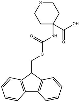 4-(9H-FLUOREN-9-YLMETHOXYCARBONYLAMINO)-TETRAHYDRO-THIOPYRAN-4-CARBOXYLIC ACID Struktur