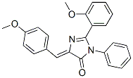 4H-Imidazol-4-one,  3,5-dihydro-2-(2-methoxyphenyl)-5-[(4-methoxyphenyl)methylene]-3-phenyl- Struktur