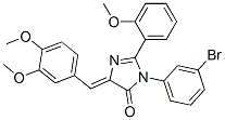 4H-Imidazol-4-one,  3-(3-bromophenyl)-5-[(3,4-dimethoxyphenyl)methylene]-3,5-dihydro-2-(2-methoxyphenyl)- Struktur