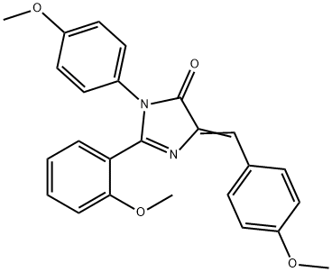 4H-Imidazol-4-one,  3,5-dihydro-2-(2-methoxyphenyl)-3-(4-methoxyphenyl)-5-[(4-methoxyphenyl)methylene]- Struktur