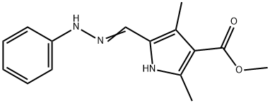 1H-Pyrrole-3-carboxylicacid,2,4-dimethyl-5-[(phenylhydrazono)methyl]-,methylester(9CI) Struktur