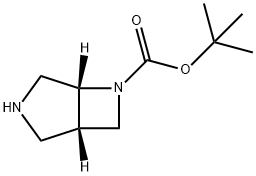 tert-butyl (1S,5R)-3,6-Diazabicyclo[3.2.0]heptane-6-carboxylate Struktur