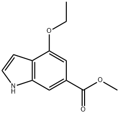 1H-Indole-6-carboxylicacid,4-ethoxy-,methylester(9CI) Struktur