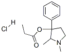 1,2-dimethyl-3-phenylpyrrolidin-3-yl propionate hydrochloride  Struktur