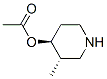 4-Piperidinol,3-methyl-,acetate(ester),(3S,4S)-(9CI) Struktur