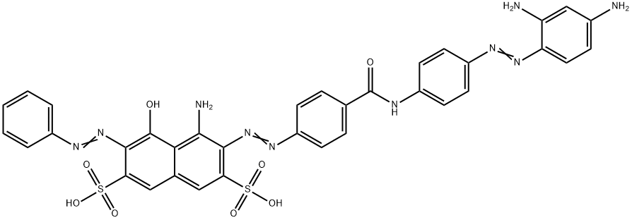 4-amino-3-[[4-[[[4-[(2,4-diaminophenyl)azo]phenyl]amino]carbonyl]phenyl]azo]-5-hydroxy-6-(phenylazo)naphthalene-2,7-disulphonic acid Struktur