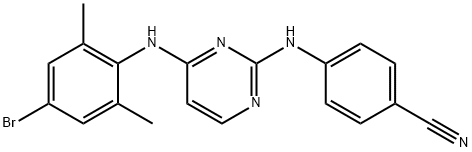 4-[[4-[(4-BROMO-2,6-DIMETHYLPHENYL)AMINO]-2-PYRIDIDINYL]AMINO]-BENZONITRILE Struktur