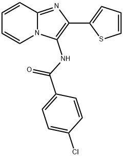 4-Chloro-N-[2-(2-thienyl)imidazo[1,2-a]pyridin-3-yl]benzamide Struktur