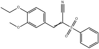 3-(4-ethoxy-3-methoxyphenyl)-2-(phenylsulfonyl)acrylonitrile Struktur