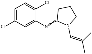 Pyrrolidine, 2-((2,5-dichlorophenyl)imino)-1-(2-methyl-1-propenyl)- Struktur