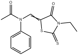 N-[(3-ethyl-4-oxo-2-thioxo-5-thiazolidinylidene)methyl]-N-phenylacetamide Struktur