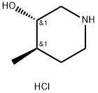 3-Piperidinol, 4-methyl-, hydrochloride (1:1), (3R,4S)-rel- Struktur