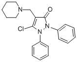 3-Pyrazolin-5-one, 3-chloro-1,2-diphenyl-4-(piperidinomethyl)- Struktur