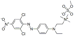 [2-[[4-[(2,6-dichloro-4-nitrophenyl)azo]phenyl]ethylamino]ethyl]trimethylammonium methyl sulphate Struktur