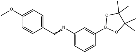 (4-METHOXY-BENZYLIDENE)-[3-(4,4,5,5-TETRAMETHYL-[1,3,2]DIOXABOROLAN-2-YL)-PHENYL]-AMINE Struktur