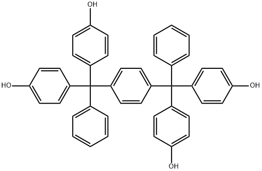 p,p',p'',p'''-[1,4-phenylenebisbenzylidyne]tetrakisphenol Struktur